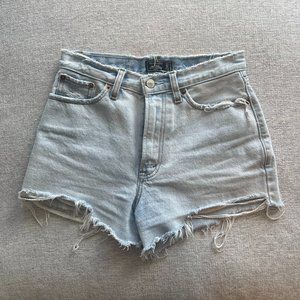 A&F | Annie High-Rise Shorts | Light Wash | Size 24 (00)